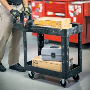 Rubbermaid® FG450088BLA BRUTE Black Small Lipped Two Lipped Shelf Utility Cart with Ergonomic Handle Rubbermaid® FG450088BLA BRUTE Black Small Lipped Two Lipped Shelf Utility Cart with Ergonomic Handle