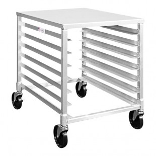 New Age 7 Pan End Load Half-Size Aluminum Bun / Sheet Pan Rack with Stainless Steel Top 92028