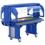 Cambro VBR6186 Navy Blue 6' Versa Food / Salad Bar with Standard Casters Cambro VBR6186 Navy Blue 6' Versa Food / Salad Bar with Standard Casters