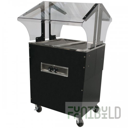 Advance Tabco B2-120-B-S-SB Enclosed Base Everyday Buffet Stainless Steel Two Pan Electric Hot Food Table with Stainless Steel Liners - Open Well - 120V