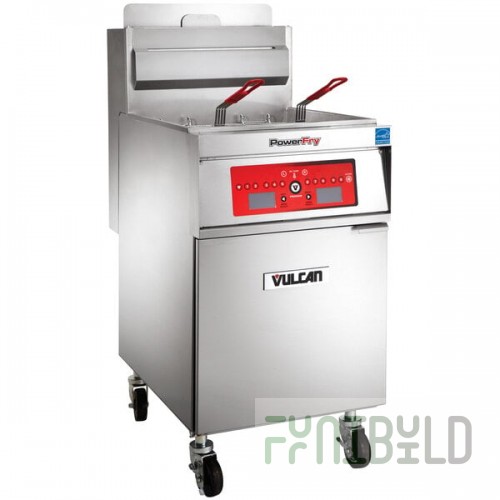 Vulcan 1TR85C-2 PowerFry3 Liquid Propane 85-90 lb. Floor Fryer with Computer Controls - 90,000 BTU