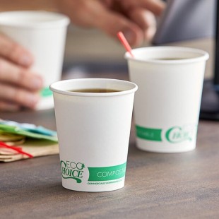 EcoChoice 8 oz. Tall White Compostable Paper Hot Cup - 1,000/Case EcoChoice 8 oz. Tall White Compostable Paper Hot Cup - 1,000/Case