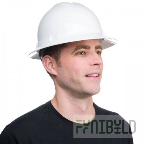 Cordova Duo Safety White Full-Brim Style Hard Hat with 6-Point Ratchet Suspension