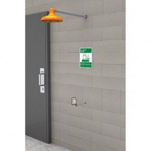 Guardian Equipment GFR1205 Freeze-Resistant Emergency Shower with Horizontally Mounted Plastic Shower Head