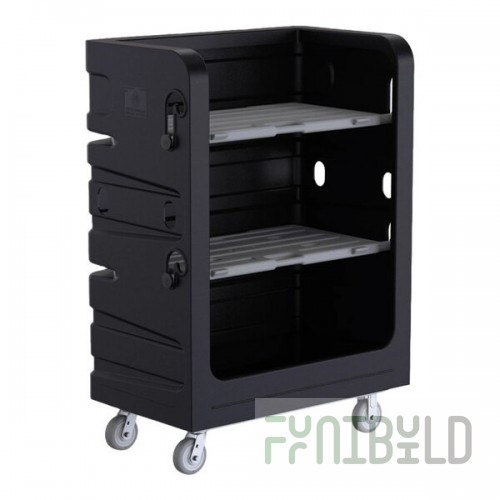 R&B Wire Products, Inc. 48 Cu. Ft. Black Heavy-Duty Polypropylene Turnabout Truck 749BLK-PS