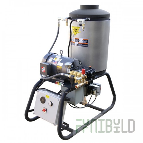 Cam Spray 4040STLEF Stationary LP Gas Fired Electric Hot Water Pressure Washer with 50' Hose - 4000 PSI, 4.0 GPM