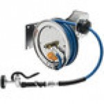 T&S B-7112-01 15' Open Stainless Steel Hose Reel with EB-0107 High-Flow Spray Valve