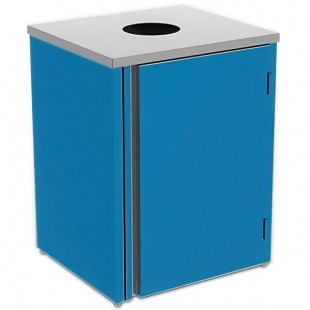 Lakeside 3410BL Rectangular Stainless Steel Waste Station with Top Access and Royal Blue Laminate Finish - 26 1/2