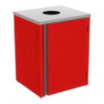 Lakeside 3410BL Rectangular Stainless Steel Waste Station with Top Access and Royal Blue Laminate Finish - 26 1/2 Lakeside 3410BL Rectangular Stainless Steel Waste Station with Top Access and Royal Blue Laminate Finish - 26 1/2
