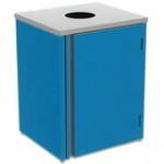 Lakeside 3410BL Rectangular Stainless Steel Waste Station with Top Access and Royal Blue Laminate Finish - 26 1/2 Lakeside 3410BL Rectangular Stainless Steel Waste Station with Top Access and Royal Blue Laminate Finish - 26 1/2