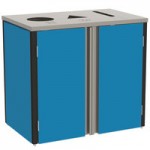 Lakeside 3410BL Rectangular Stainless Steel Waste Station with Top Access and Royal Blue Laminate Finish - 26 1/2 Lakeside 3410BL Rectangular Stainless Steel Waste Station with Top Access and Royal Blue Laminate Finish - 26 1/2