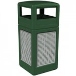 Commercial Zone 734060 42 Gallon Green Square Trash Can with Stainless Steel Horizontal Line Panels Commercial Zone 734060 42 Gallon Green Square Trash Can with Stainless Steel Horizontal Line Panels