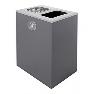 Busch Systems Spectrum 104013 32 Gallon Gray Powder-Coated Steel Decorative Trash Can with Ashtray Busch Systems Spectrum 104013 32 Gallon Gray Powder-Coated Steel Decorative Trash Can with Ashtray