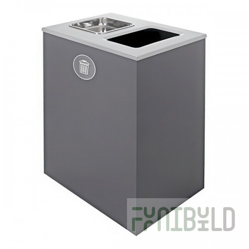 Busch Systems Spectrum 104013 32 Gallon Gray Powder-Coated Steel Decorative Trash Can with Ashtray