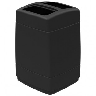 Commercial Zone 732801 PolyTec 55 Gallon Black Rectangular Open Top Trash Can