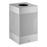 Rubbermaid® FGSC18EPLTBK Silhouettes Black Steel Designer Square Trash Can - 20 Gallon