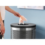Lancaster Table & Seating 20 Gallon Stainless Steel Round Perforated Trash Can with Open Top Lid Lancaster Table & Seating 20 Gallon Stainless Steel Round Perforated Trash Can with Open Top Lid