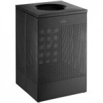 Lancaster Table & Seating 20 Gallon Stainless Steel Round Perforated Trash Can with Open Top Lid Lancaster Table & Seating 20 Gallon Stainless Steel Round Perforated Trash Can with Open Top Lid