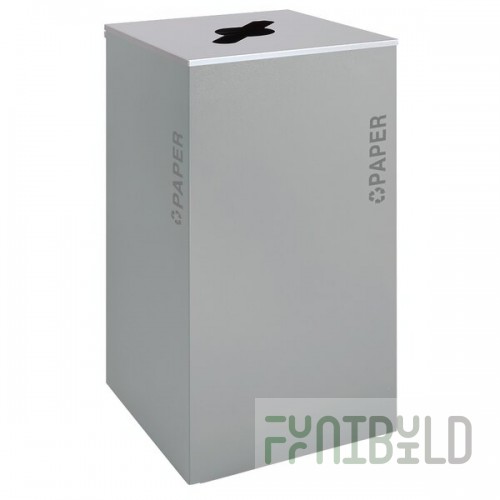 Ex-Cell Kaiser RC-KD36-P BT-HMG Black Tie Kaleidoscope Hammered Gray Square 36 Gallon Paper Receptacle
