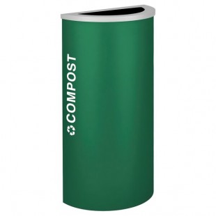 Ex-Cell Kaiser RC-KDHR-CMPST EGX Kaleidoscope Collection Emerald Texture Half Round 8 Gallon Customizable Compost Bin
