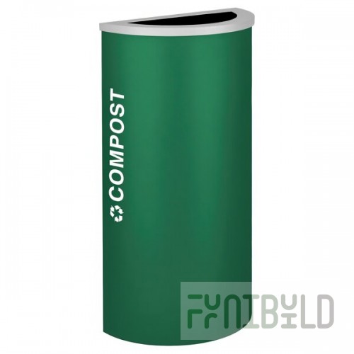 Ex-Cell Kaiser RC-KDHR-CMPST EGX Kaleidoscope Collection Emerald Texture Half Round 8 Gallon Customizable Compost Bin