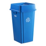 Lavex 25 Gallon Blue Square Recycling Can with Drop Shot Lid Lavex 25 Gallon Blue Square Recycling Can with Drop Shot Lid