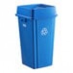 Lavex 25 Gallon Blue Square Recycling Can with Drop Shot Lid Lavex 25 Gallon Blue Square Recycling Can with Drop Shot Lid