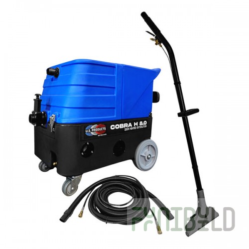 U.S. Products Cobra 8.0 05-10008-P2 Dual Cord Heated Carpet Extractor with Trident Wand and 25' Hose - 8 Gallon