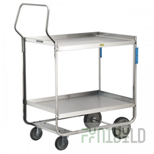 Lakeside 4759 Handler Series Stainless Steel Three Shelf Heavy-Duty Utility Cart - 22 3/8