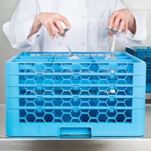 Carlisle RG9-414 OptiClean 9 Compartment Blue Glass Rack with 4 Extenders Carlisle RG9-414 OptiClean 9 Compartment Blue Glass Rack with 4 Extenders