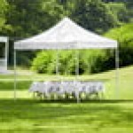 Backyard Pro Courtyard Series 10' x 10' White Straight Leg Regular-Duty Steel Instant Pop-Up Canopy Tent