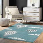 Abani Play Collection 4' x 6' Blue Contemporary Hot Air Balloon Area Rug Abani Play Collection 4' x 6' Blue Contemporary Hot Air Balloon Area Rug