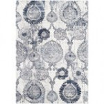 Abani Arto Collection 3' x 5' Cream / Blue Distressed Bohemian Medallion Area Rug Abani Arto Collection 3' x 5' Cream / Blue Distressed Bohemian Medallion Area Rug