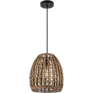 Globe Modern Farmhouse Woven Rattan Pendant Light - 120V, 60W Globe Modern Farmhouse Woven Rattan Pendant Light - 120V, 60W