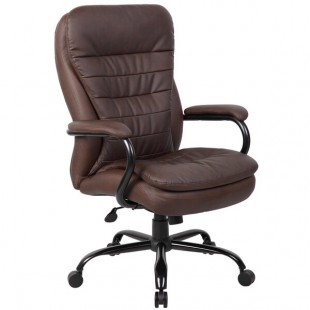 Boss B991-BB Bomber Brown LeatherPlus Heavy Duty Double Plush Chair Boss B991-BB Bomber Brown LeatherPlus Heavy Duty Double Plush Chair