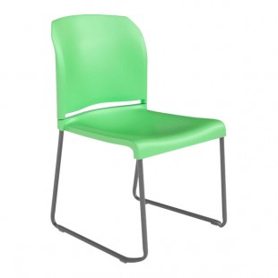 Flash Furniture Hercules Green Full-Back Contoured Stacking Chair with Gray Sled Base Flash Furniture Hercules Green Full-Back Contoured Stacking Chair with Gray Sled Base