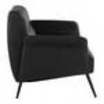 LumiSource Petal Black Faux Leather Accent Arm Chair with Black Metal Frame LumiSource Petal Black Faux Leather Accent Arm Chair with Black Metal Frame