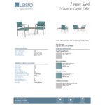 Lesro Lenox Steel Patriot Plus Sea Vinyl Two Guest Arm Chairs with Sarum Twill Laminate Connecting Corner Table