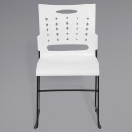 Flash Furniture RUT-2-WH-GG Hercules White Sled Base Stack Chair with Air-Vent Back Flash Furniture RUT-2-WH-GG Hercules White Sled Base Stack Chair with Air-Vent Back