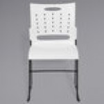 Flash Furniture RUT-2-WH-GG Hercules White Sled Base Stack Chair with Air-Vent Back Flash Furniture RUT-2-WH-GG Hercules White Sled Base Stack Chair with Air-Vent Back