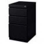 Hirsh 18575 Black Mobile Pedestal Letter File Cabinet with 2 Box Drawers and 1 File Drawer - 15