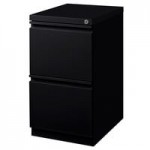 Hirsh 18575 Black Mobile Pedestal Letter File Cabinet with 2 Box Drawers and 1 File Drawer - 15
