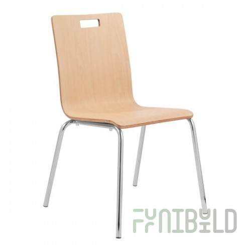National Public Seating BCC22 Bushwick Series Natural Finish Cafe Chair
