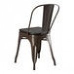 Lancaster Table & Seating Alloy Copper Indoor Cafe Chair with Black Wood Seat