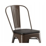 Lancaster Table & Seating Alloy Copper Indoor Cafe Chair with Black Wood Seat
