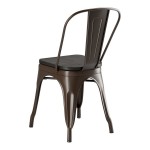 Lancaster Table & Seating Alloy Copper Indoor Cafe Chair with Black Wood Seat