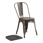 Lancaster Table & Seating Alloy Copper Indoor Cafe Chair with Black Wood Seat