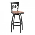 Lancaster Table & Seating Black Finish Cross Back Chair with Antique Walnut Wood Seat - Detached Seat Lancaster Table & Seating Black Finish Cross Back Chair with Antique Walnut Wood Seat - Detached Seat
