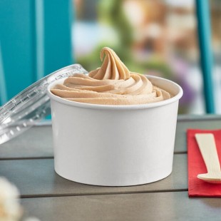 Choice 16 oz. White Paper Frozen Yogurt / Food Cup with Flat Lid - 50/Case