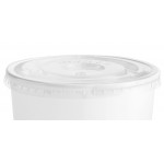 Choice 16 oz. White Paper Frozen Yogurt / Food Cup with Flat Lid - 50/Case Choice 16 oz. White Paper Frozen Yogurt / Food Cup with Flat Lid - 50/Case